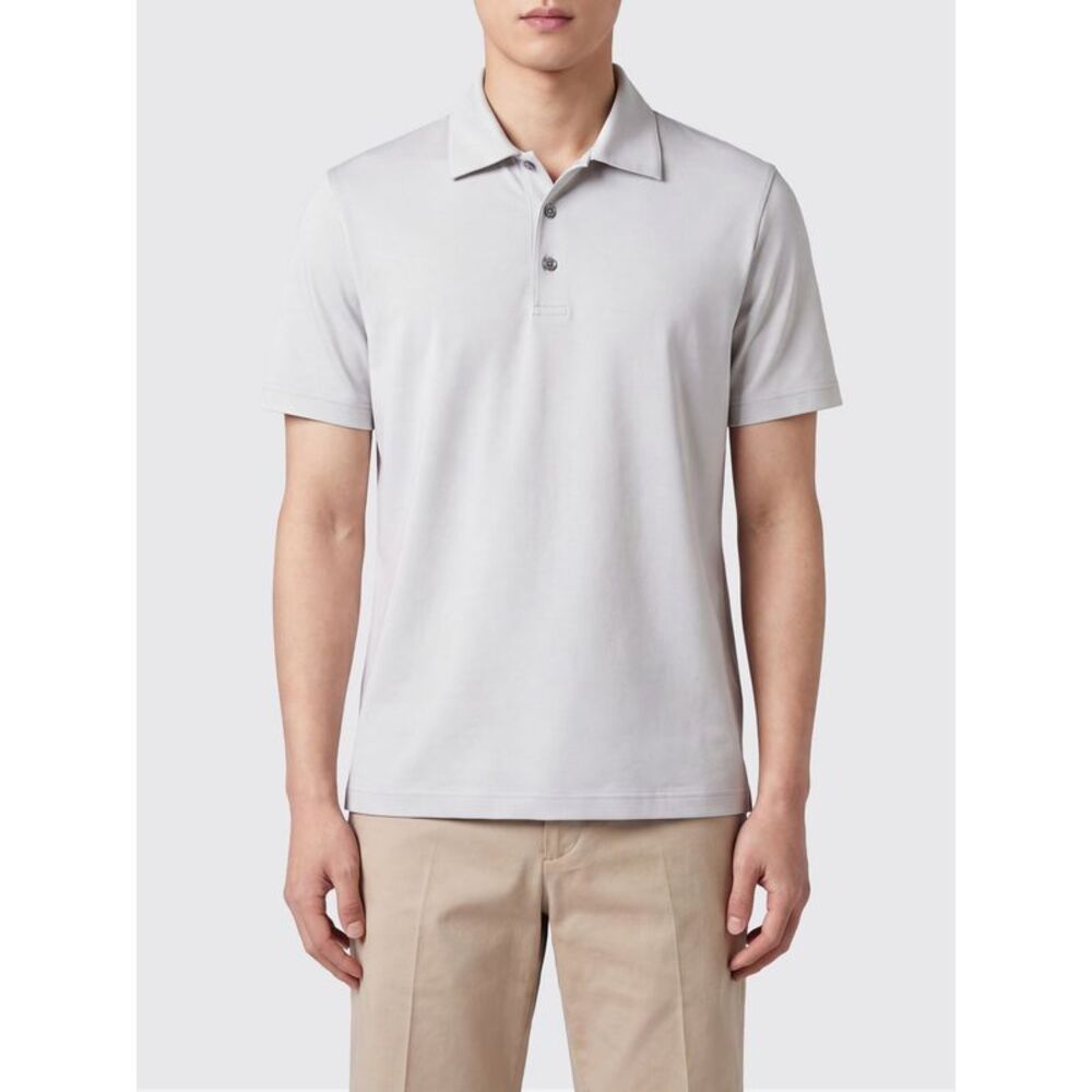 Herno Short-Sleeved Cotton Polo Shirt With Classic Three-Button Collar